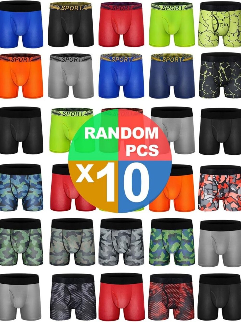 Breathable Cotton Boys Boxer Briefs - 5 Pack Toddler Underwear, Sporty